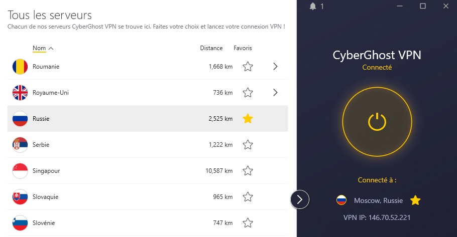 Cyberghost Russie