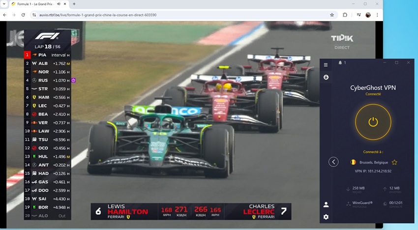 Accès à la F1 sur les chaînes étrangères