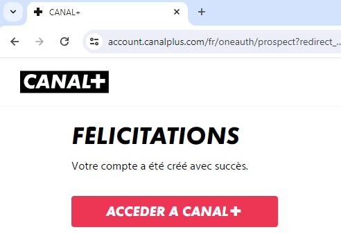 Inscription sur MyCanal