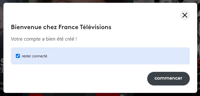 Formulaire d'inscription sur France TV