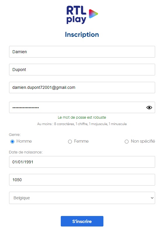 RTL Club Inscription